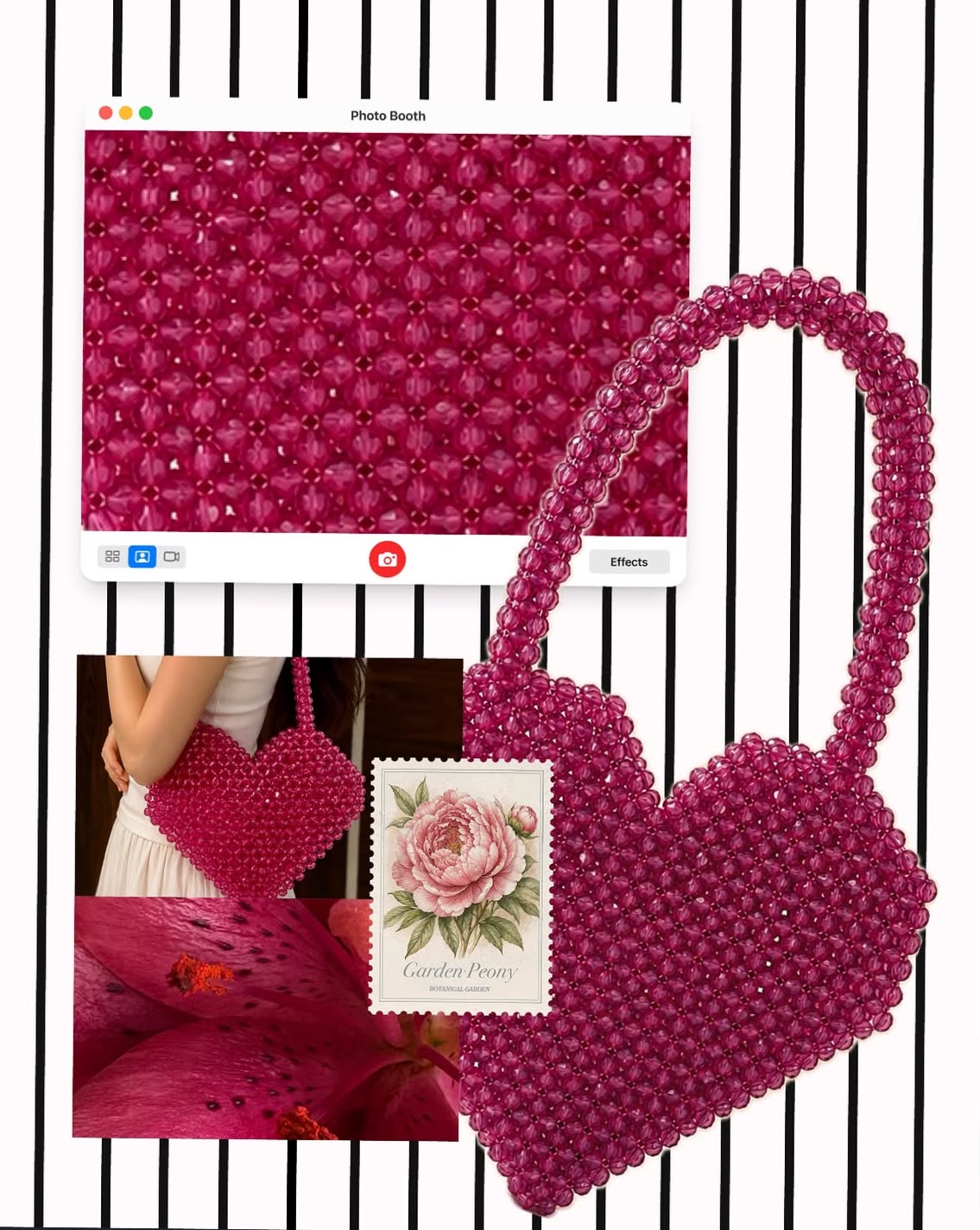 Fool For You (Pink) — Magenta beaded heart bag