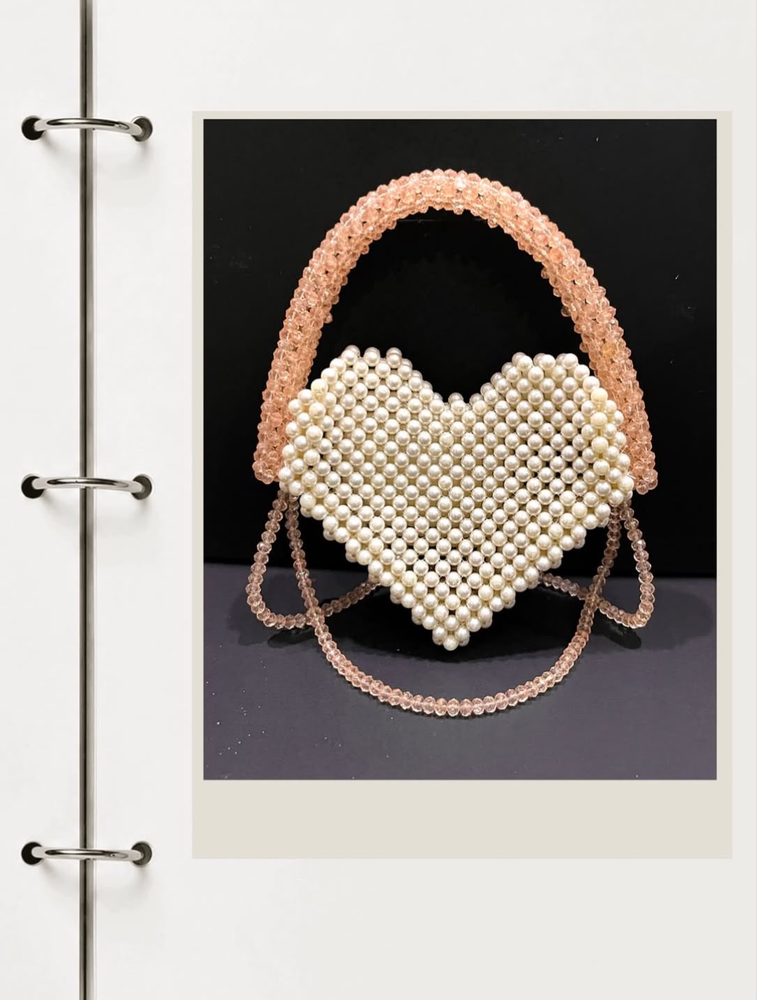 Heart Tails — Pearl heart with blush crystal handle