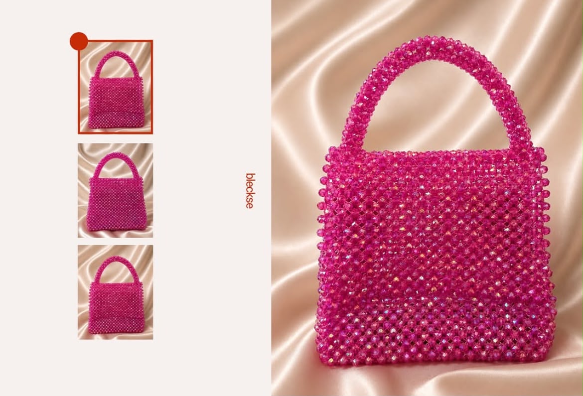 Pink Basta — Hot pink crystal top handle