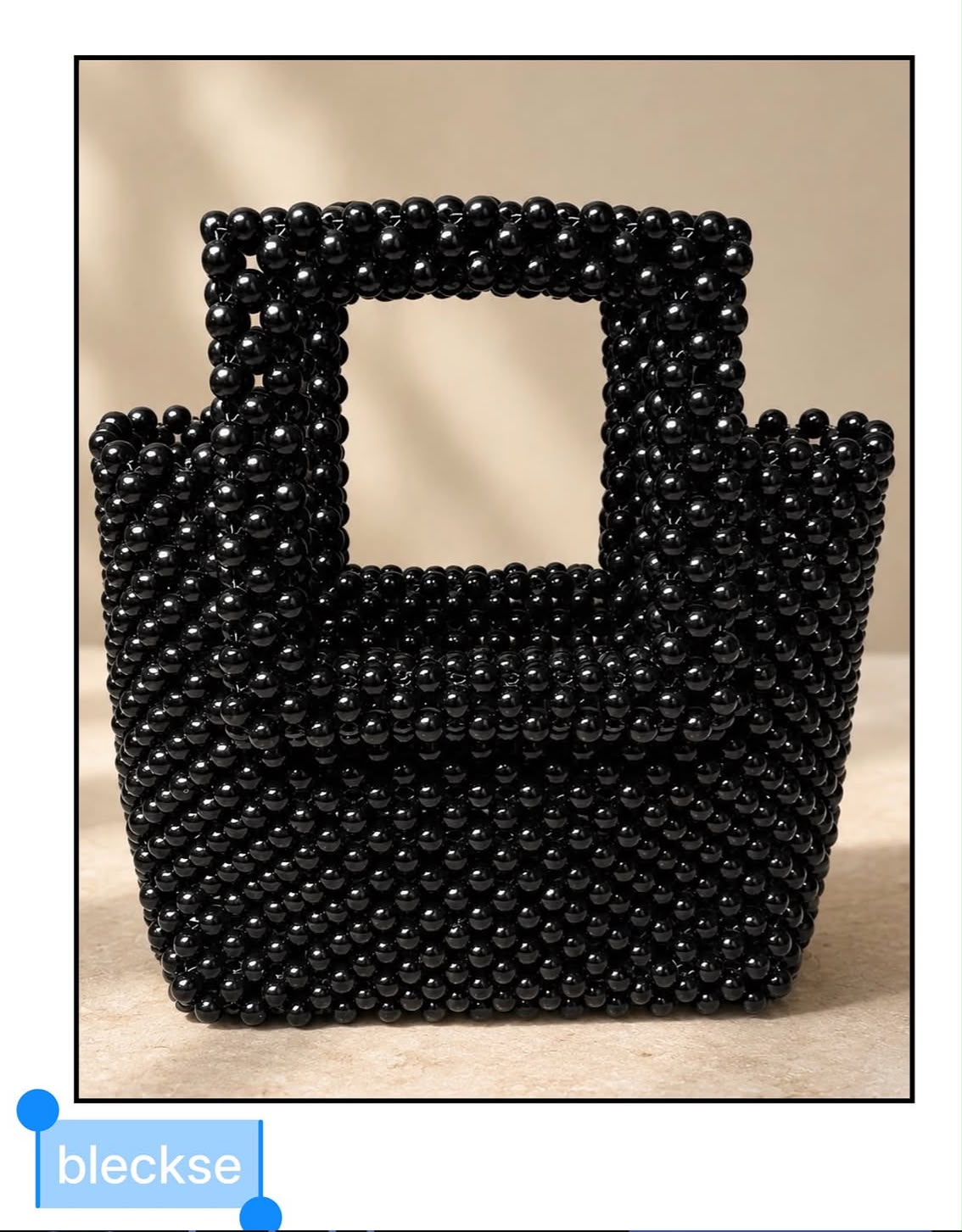 After Hours (The Void Tote) — Jet black beaded square tote